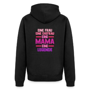 Ehefrau Mutter Mama - Unisex Premium Bio Zip Hoodie - Schwarz - Hinten - Nico (187cm)