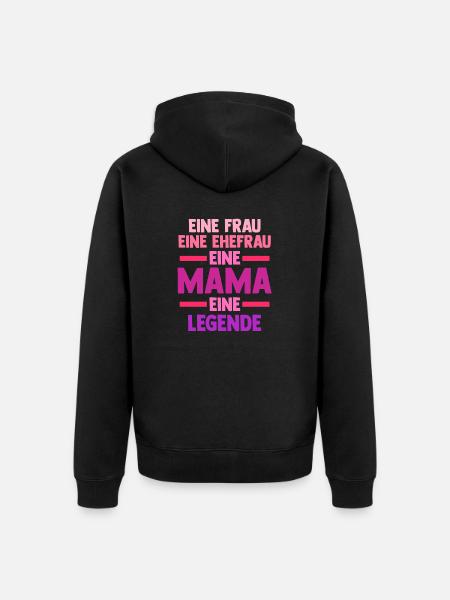 Ehefrau Mutter Mama - Unisex Premium Bio Zip Hoodie - Schwarz
