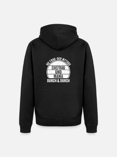 Ehefrau Mutter Mama - Unisex Premium Bio Zip Hoodie - Schwarz