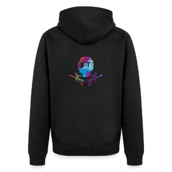 Paintball-Spieler Paintball-Liebhaber Cooler Paint - Unisex Premium Bio Zip Hoodie - Schwarz - Hinten - Nico (187cm)