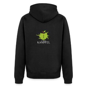 Kampfel Kampf Apfel Karate - Unisex Premium Bio Zip Hoodie - Schwarz - Hinten - Nico (187cm)