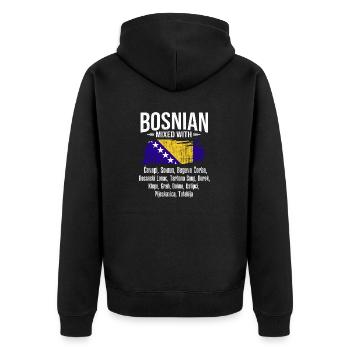 Bosnie-Herzégovine Drapeau Bosnie - Veste à capuche bio Premium Unisexe - noir - Dos - Nico (187cm)