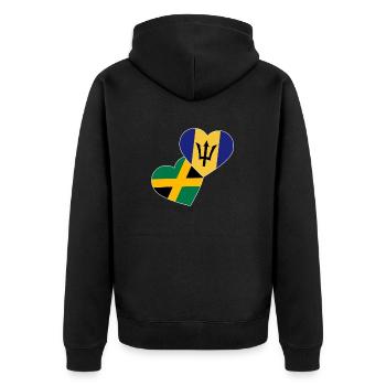 Drapeau de la Barbade Bayan barbadien - Veste à capuche bio Premium Unisexe - noir - Dos - Nico (187cm)