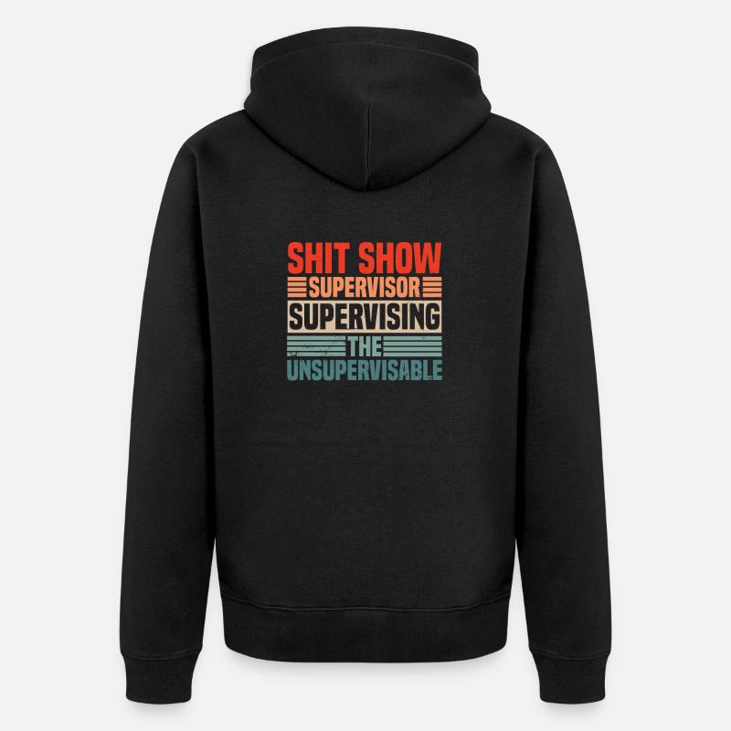 Retro-Supervisor-Geschenk - Unisex Premium Bio Zip Hoodie - Schwarz