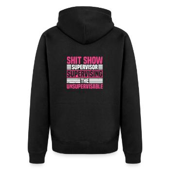 Superviseur Gestion des femmes Shitshow Superviseur - Veste à capuche bio Premium Unisexe - noir - Dos - Nico (187cm)