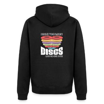 J’ai trop de disques dit que personne ne jamais disc golfeur - Veste à capuche bio Premium Unisexe - noir - Dos - Nico (187cm)