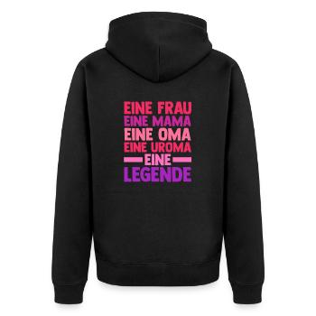 Mutter Mama Oma Uroma - Unisex Premium Bio Zip Hoodie - Schwarz - Hinten - Nico (187cm)