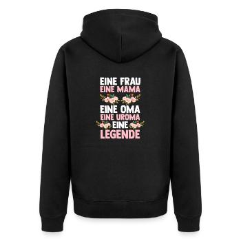 Mutter Mama Oma Uroma - Unisex Premium Bio Zip Hoodie - Schwarz - Hinten - Nico (187cm)