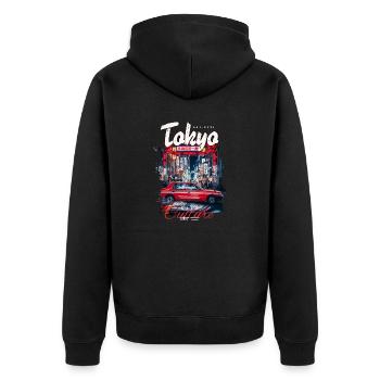 Tokyo - T-shirt Culture de la ville, T-shirt Japon, Tokyo - Veste à capuche bio Premium Unisexe - noir - Dos - Nico (187cm)