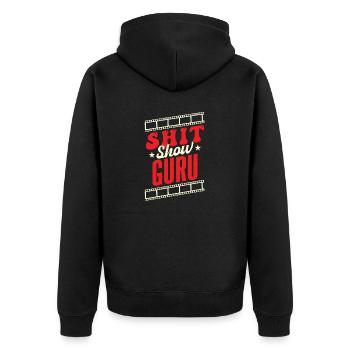 Sarcasme Shit Show Guru Joke Humour - Veste à capuche bio Premium Unisexe - noir - Dos - Nico (187cm)