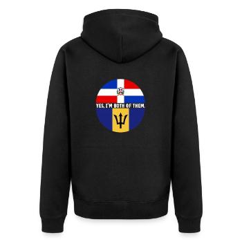 Drapeau de la Barbade Bayan barbadien - Veste à capuche bio Premium Unisexe - noir - Dos - Nico (187cm)
