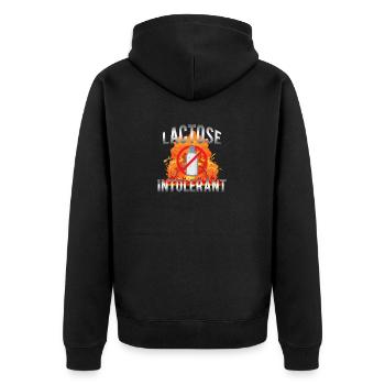 Lactose Intolerant Funny Milk Vegan Cheese Dairy - Unisex Premium Organic Zip Hoodie - black - Back - Nico (187cm)