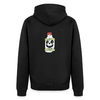 Milchprodukte sind beängstigend laktoseintolerant Lustiges veganes Wortspiel - Unisex Premium Bio Zip Hoodie - Schwarz - Hinten - Nico (187cm)