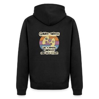 T-shirt de serveuse gamer, T-shirt de serveur, barman - Veste à capuche bio Premium Unisexe - noir - Dos - Nico (187cm)