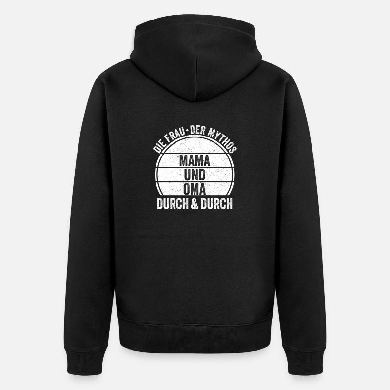Mutter Großmutter Mama Oma - Unisex Premium Bio Zip Hoodie - Schwarz
