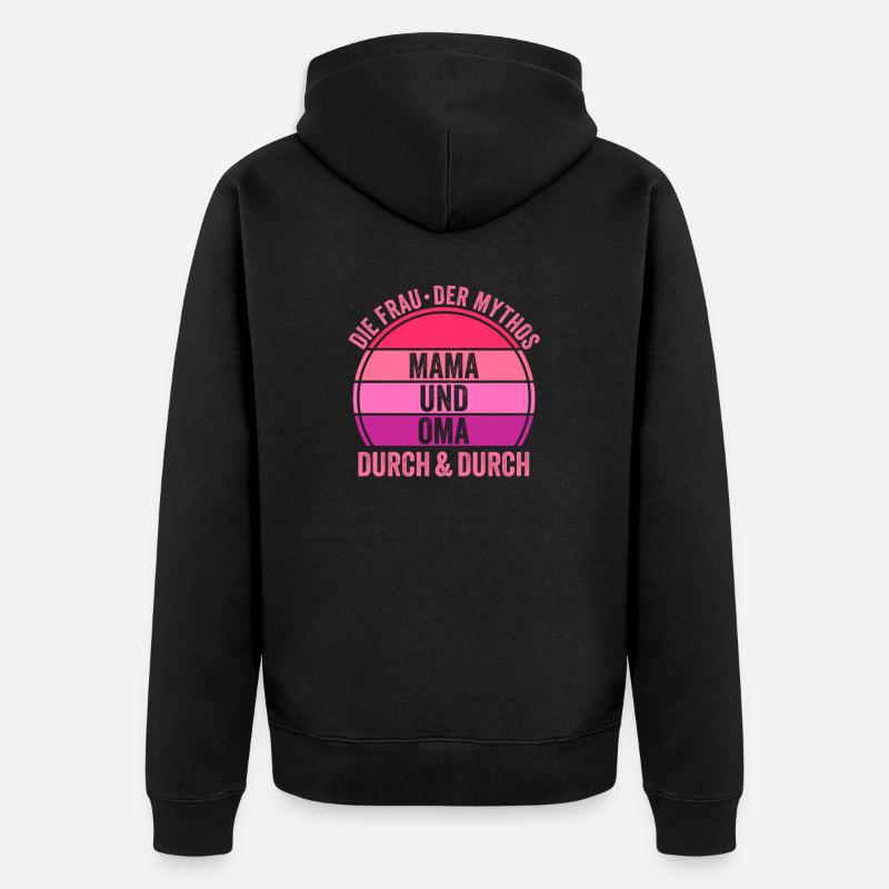 Mutter Großmutter Mama Oma - Unisex Premium Bio Zip Hoodie - Schwarz