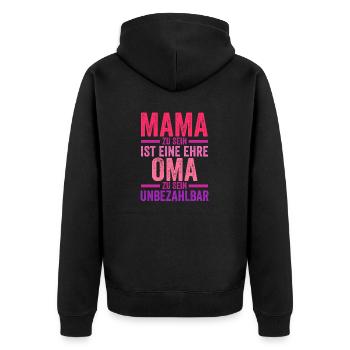 Mutter Großmutter Mama Oma - Unisex Premium Bio Zip Hoodie - Schwarz - Hinten - Nico (187cm)