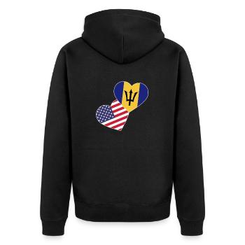 Drapeau de la Barbade Bayan barbadien - Veste à capuche bio Premium Unisexe - noir - Dos - Nico (187cm)