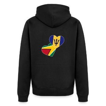 Drapeau de la Barbade Bayan barbadien - Veste à capuche bio Premium Unisexe - noir - Dos - Nico (187cm)