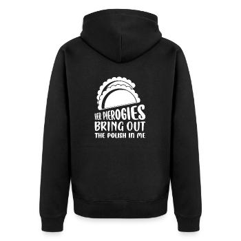 Ses pierogies font ressortir le polonais en moi Polska Fo - Veste à capuche bio Premium Unisexe - noir - Dos - Nico (187cm)