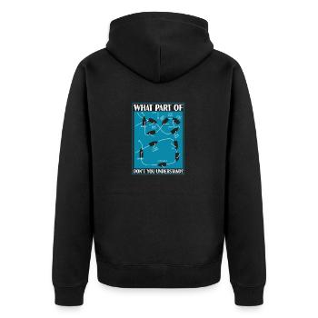 What part of sailing do you not understand - Unisex Premium Organic Zip Hoodie - black - Back - Nico (187cm)