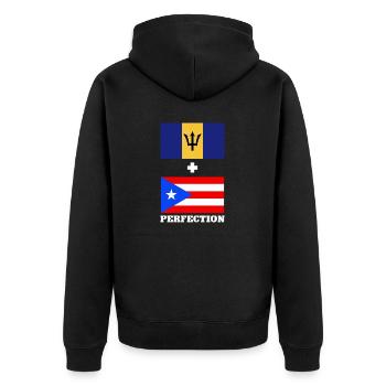 Drapeau de la Barbade Bayan barbadien - Veste à capuche bio Premium Unisexe - noir - Dos - Nico (187cm)
