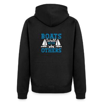 Bateaux bons avec d’autres échangistes capitaine de bateau - Veste à capuche bio Premium Unisexe - noir - Dos - Nico (187cm)
