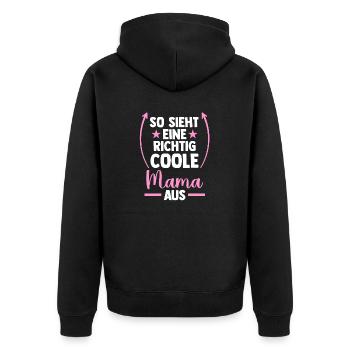 Mutter Muttertag Coole Mama - Unisex Premium Bio Zip Hoodie - Schwarz - Hinten - Nico (187cm)