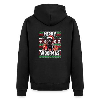 Noël en famille Labrador noir - Noël moche s - Veste à capuche bio Premium Unisexe - noir - Dos - Nico (187cm)