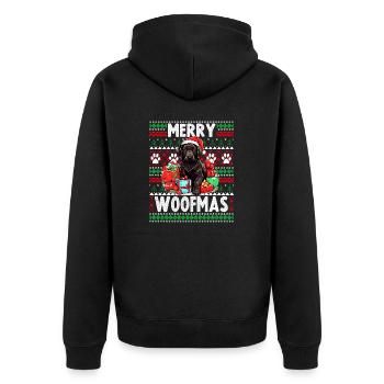 Fur Parent Christmas - Black Labrador Lover Ugly C - Unisex Premium Organic Zip Hoodie - black - Back - Nico (187cm)
