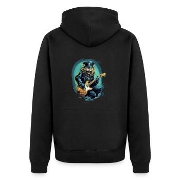 Rock n Roll Cat - Veste à capuche bio Premium Unisexe - noir - Dos - Nico (187cm)