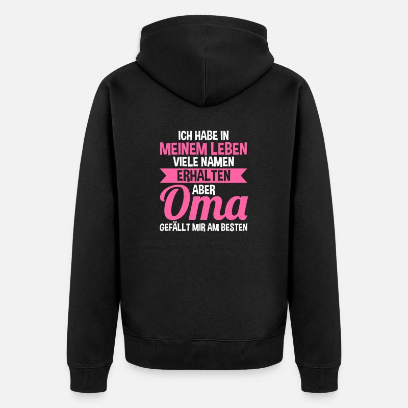 Großmutter Oma - Unisex Premium Bio Zip Hoodie - Schwarz