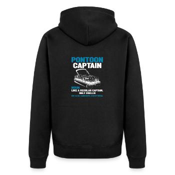 Ponton-Kapitän Definition Lustiges Boot Pontoniere - Unisex Premium Bio Zip Hoodie - Schwarz - Hinten - Nico (187cm)