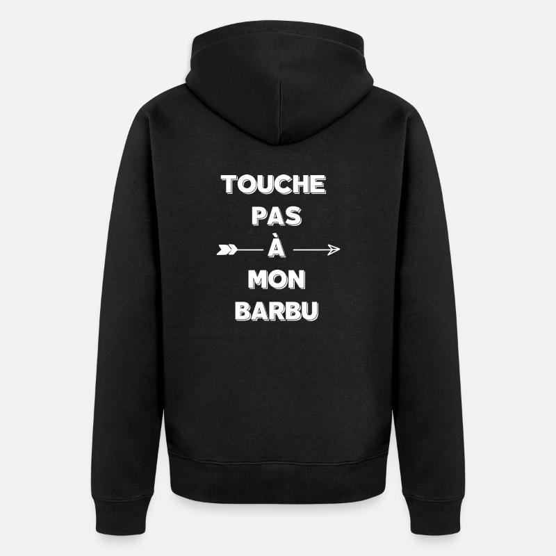 Touche pas à mon barbu - Veste à capuche bio Premium Unisexe - noir
