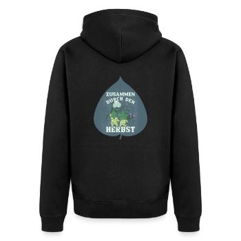 Together Through the Fall Leaves Gift - Unisex Premium Organic Zip Hoodie - black - Back - Nico (187cm)