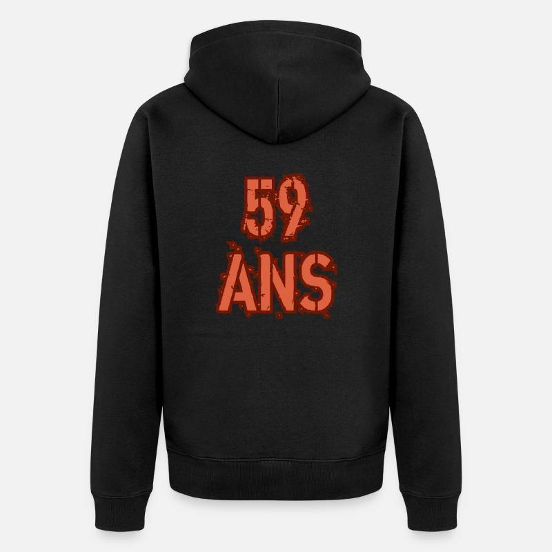59 ANS - Veste à capuche bio Premium Unisexe - noir