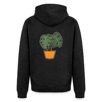 Monstera Deliciosa Albo Plante d’intérieur botanique - Veste à capuche bio Premium Unisexe - noir - Dos - Nico (187cm)