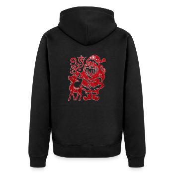 Weihnachten Weihnachten Weihnachtsmann freche Feiertage Winter - Unisex Premium Bio Zip Hoodie - Schwarz - Hinten - Nico (187cm)