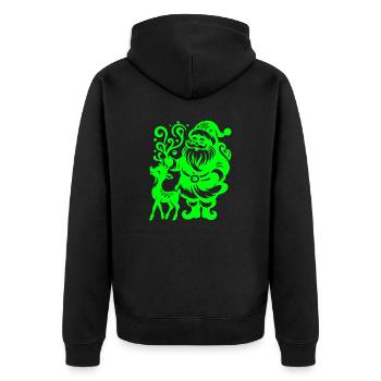Weihnachten Weihnachtsmann Weihnachtsmann ungezogene Feiertage Winter - Unisex Premium Bio Zip Hoodie - Schwarz - Hinten - Nico (187cm)
