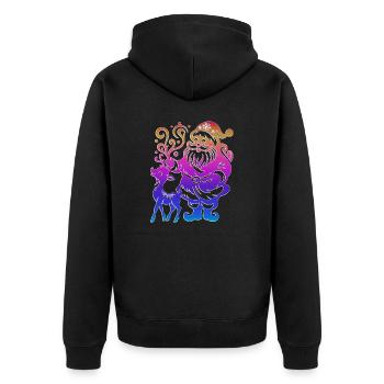 Weihnachten Weihnachten Weihnachtsmann freche Feiertage Winter - Unisex Premium Bio Zip Hoodie - Schwarz - Hinten - Nico (187cm)