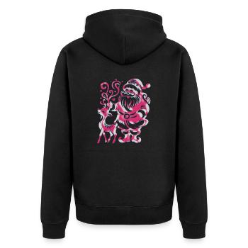 Weihnachten Weihnachtsmann Weihnachtsmann ungezogene Feiertage Winter - Unisex Premium Bio Zip Hoodie - Schwarz - Hinten - Nico (187cm)