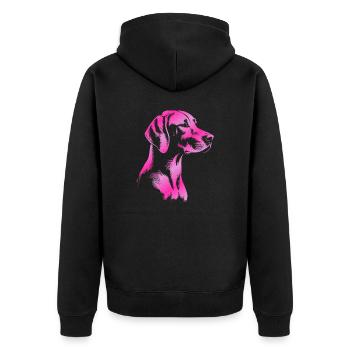 Magyar Vizsla dessin tête rose - Veste à capuche bio Premium Unisexe - noir - Dos - Nico (187cm)