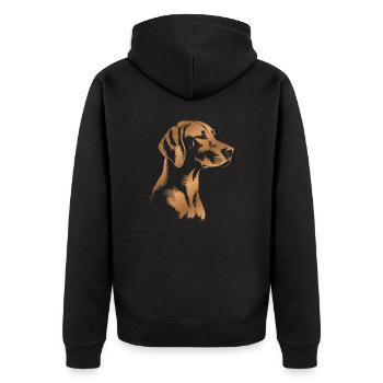 Magyar Vizsla dessin tête bronze - Veste à capuche bio Premium Unisexe - noir - Dos - Nico (187cm)