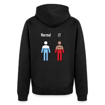 Informatik Humor - Unisex Premium Bio Zip Hoodie - Schwarz - Hinten - Nico (187cm)