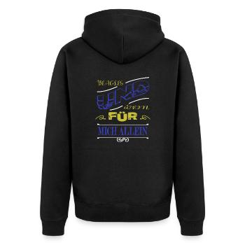 Egalite Wine Spritzer Dog Breed Wine Lover - Unisex Premium Organic Zip Hoodie - black - Back - Nico (187cm)