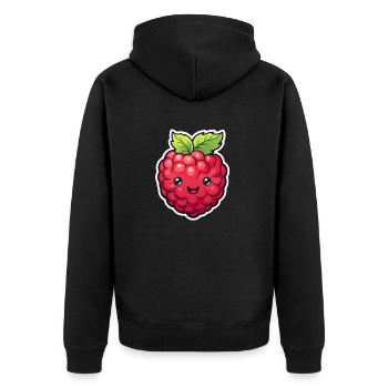 Himbeere Anime - Unisex Premium Bio Zip Hoodie - Schwarz - Hinten - Nico (187cm)