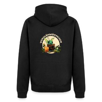 In front of fireflies funny pun saying - Unisex Premium Organic Zip Hoodie - black - Back - Nico (187cm)