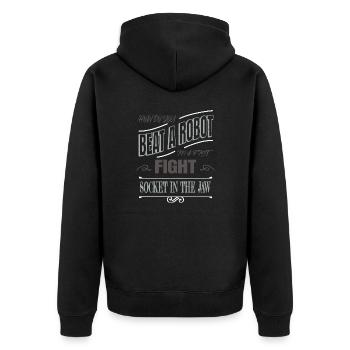 robotics engineering artificial intelligence - Unisex Premium Bio Zip Hoodie - Schwarz - Hinten - Nico (187cm)
