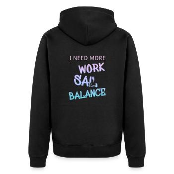 Sail Sailing Segeln - Unisex Premium Bio Zip Hoodie - Schwarz - Hinten - Nico (187cm)