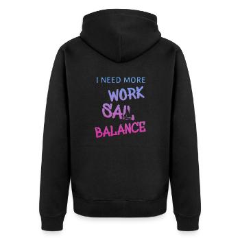 Sailing - Unisex Premium Bio Zip Hoodie - Schwarz - Hinten - Nico (187cm)